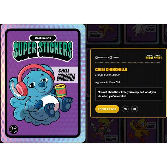 Garyvee Veefriends Road to Veecon Chill Chinchilla Core Pin - Multiple Available - Picture 7 of 7